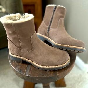 Overland Sheep Company Women's Tan Suede Ankle Boots to
